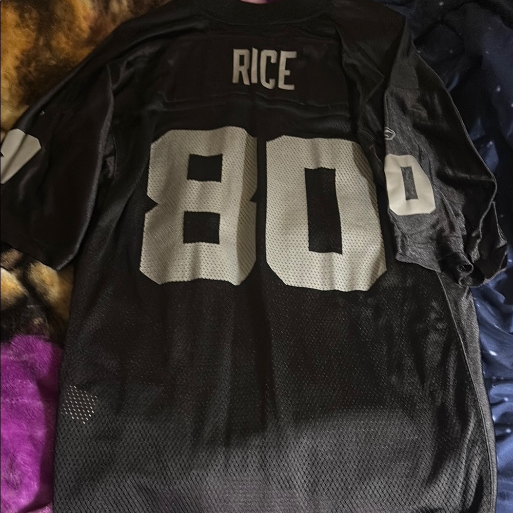 Reebok Black Jersey with Gray Number 80